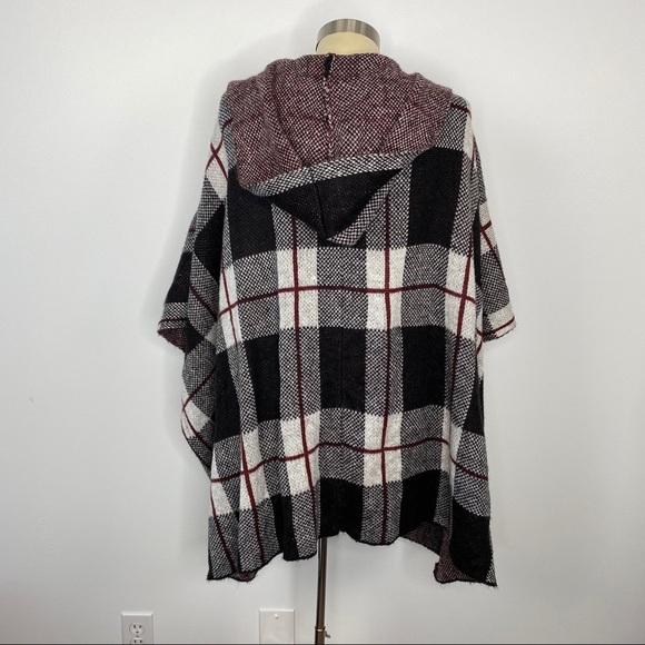 Mossimo Supply Co. Plaid Poncho Sweater Wrap - Picture 2 of 6